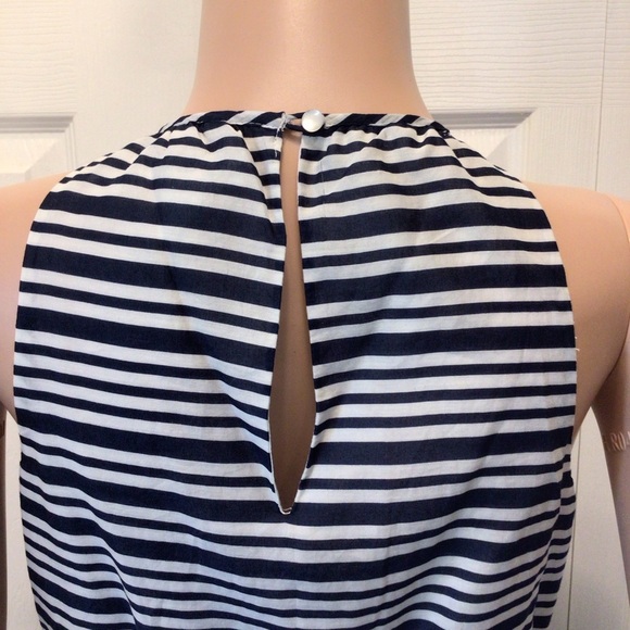 Old Navy Womens Navy & Yellow Striped Sleeveless Fit And Flare Dress Size Small - Picture 4 of 8